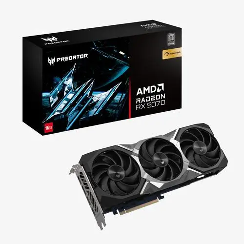 ACR-DP.Z4GWW.P01 - Predator BiFrost Radeon RX 9070 OC 16GBGraphics Card - 16GB GDDR6 - HDMI/3xDP - 2.5 slot - 3x FAN