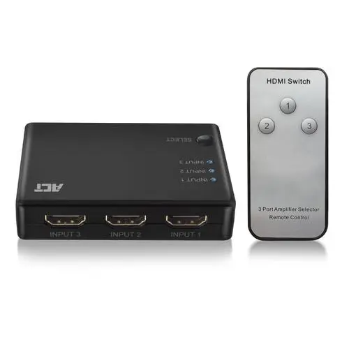 ACT 3 x 1 HDMI switch 4K@60Hz USB powered incl remote control