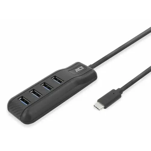 ACT AC6420 interface hub USB 3.2 Gen 1 (3.1 Gen 1) Type-C 5000 Mbit/s Zwart