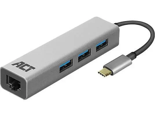 ACT AC7055 USB-C Hub 3.0 3x USB-A + LAN