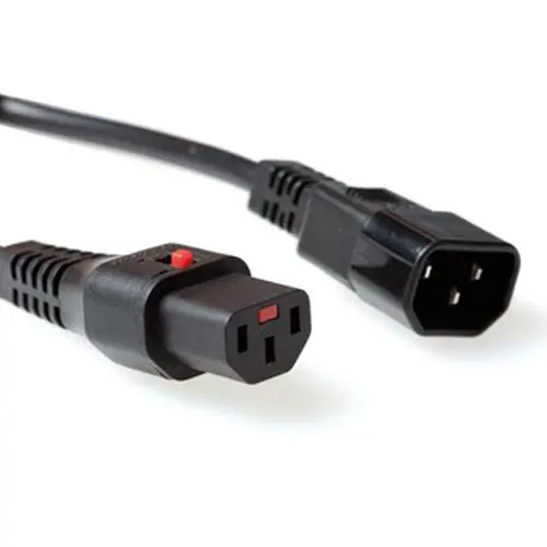 ACT Netsnoer C13 IEC Lock - C14 zwart 3 m, PC1022