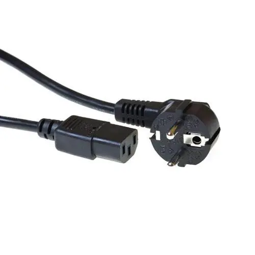 ACT Netsnoer CEE 7/7 male (haaks) - C13 zwart 3 m - PolyBag