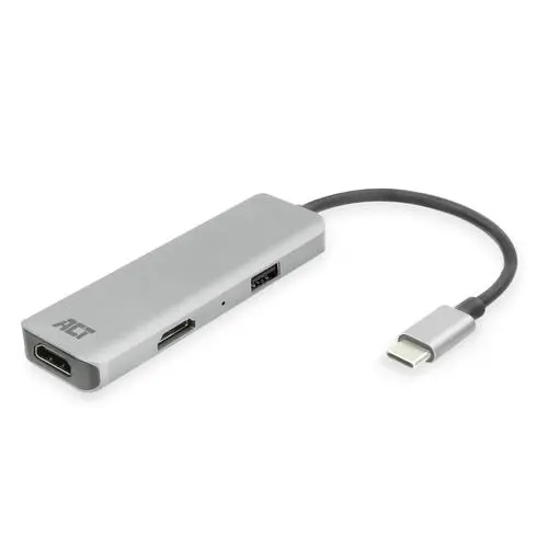 ACT USB-C 4K multiport adapter for 2 HDMI monitors USB-A data port