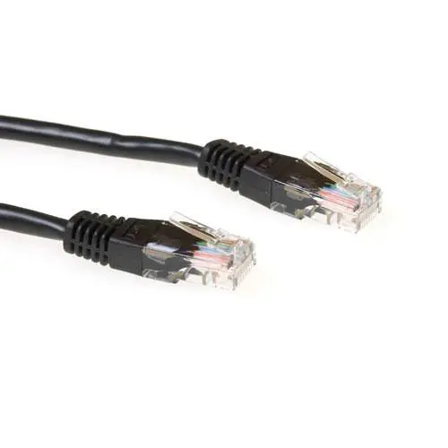 ACT Zwarte 10 meter U/UTP CAT6 patchkabel met RJ45 connectoren