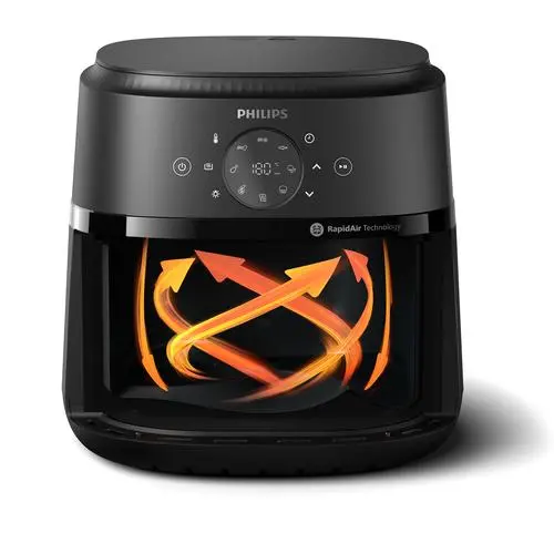 Airfryer 6.2L Window Single Pan RapidAir Digital black body/silver handle