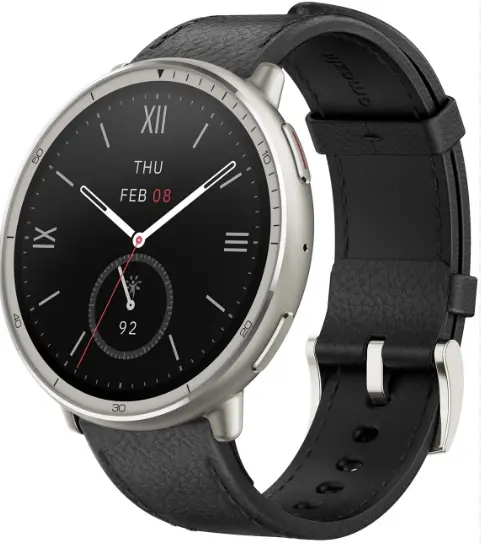 Amazfit Active 2 Round Premium RVS zwart