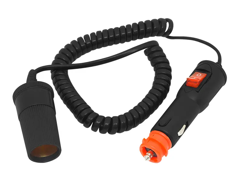 Auto sigarettenplug - verlengkabel - 12/24V