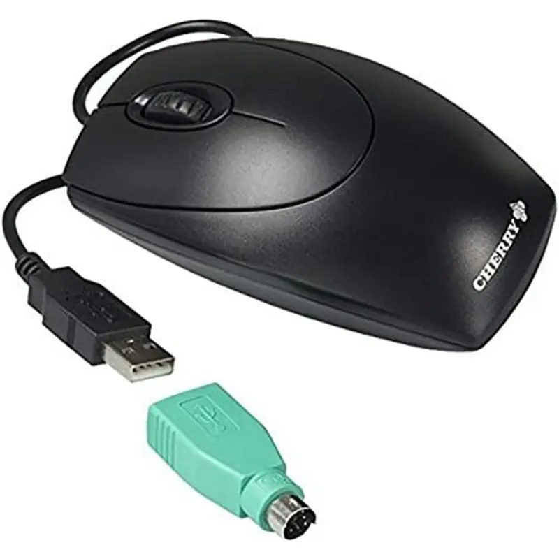 CHERRY WheelMouse optische, bedrade muis, geschikt voor rechtshandige en linkshandige gebruikers, optische sensor voor exacte beweging van de muisaanwijzer, zwart