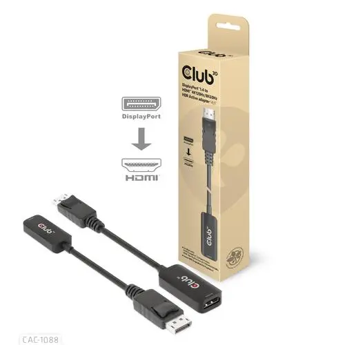 Club 3D DisplayPort 1.4 to HDMI 4K120Hz/8K60Hz HDR Active adapter M/F
