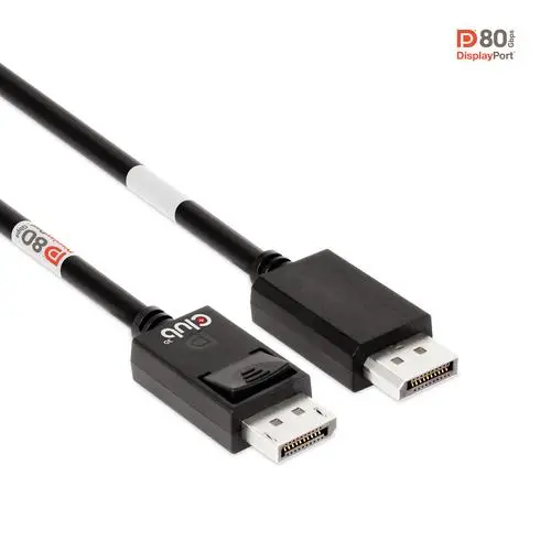 Club 3D DisplayPort 2.1 Bi-Directional VESA DP80 Certified Cable 4K120Hz 8K60Hz or 10K30Hz M/M 1.2m