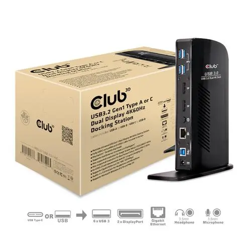 Club 3D USB 3.0 DUAL DISPLAY 4K60HZ DOCKING STATION