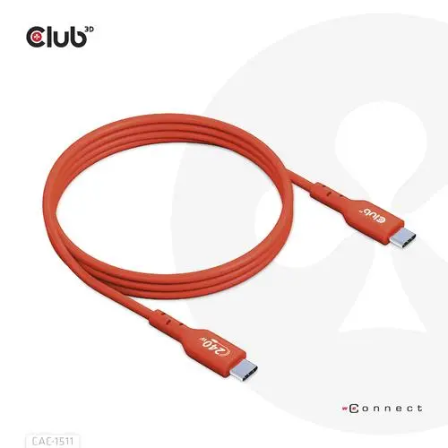 Club 3D USB2 Type-C Bi-Directional USB-IF Certified Cable Data 480Mb PD 240W(48V/5A) EPR M/M 4m