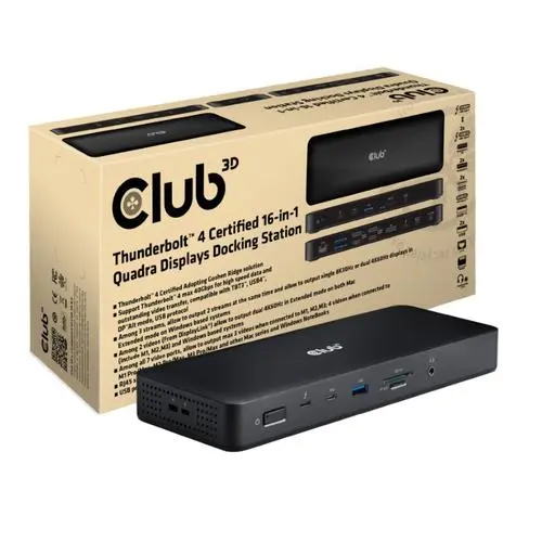 CLUB3D Thunderbolt 4 16-in-1 Quadra(4) Displays Dockingstation