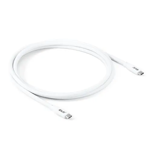 CLUB3D USB C oplaadkabel wit siliconen & tangle-free