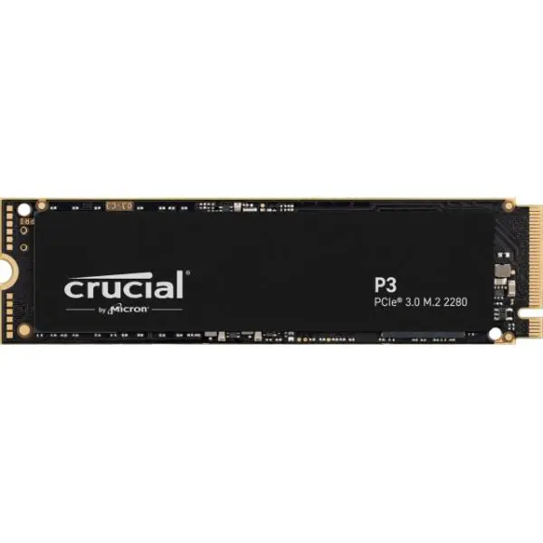 Crucial CT1000P3SSD8 P3 SSD, 1 TB, M.2, PCIe 3.0 NVMe, 3D NAND, 3500/3000 MB/s, Zwart