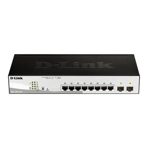 D-Link DGS-1210-10P Managed L2 Gigabit Ethernet (10/100/1000) Power over Ethernet (PoE) 1U Zwart