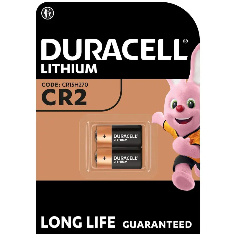 De Duracell High Power Lithium CR2 Batterij 3V, pack of 2 (CR15H270) is geschikt voor gebruik in in sensoren, smart deursloten, fotofiltsers en zaklampen, verpakking van 2