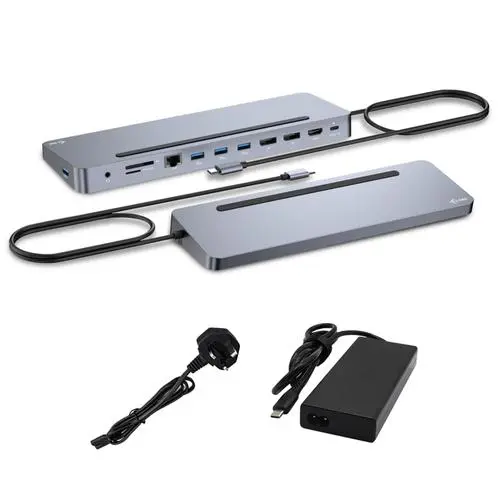 i-tec USB-C Metal Ergonomic 4K 3x Display Docking Station with PD 100W + i-tec Universal Charger 100W (bundle)