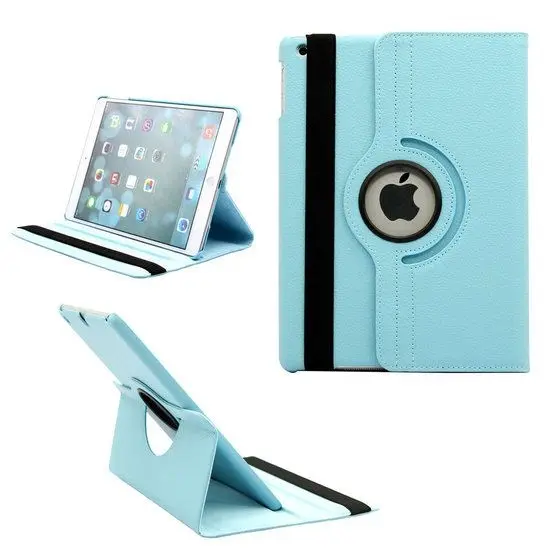 iPad 2018 hoes - 360 graden draaibaar - licht blauw