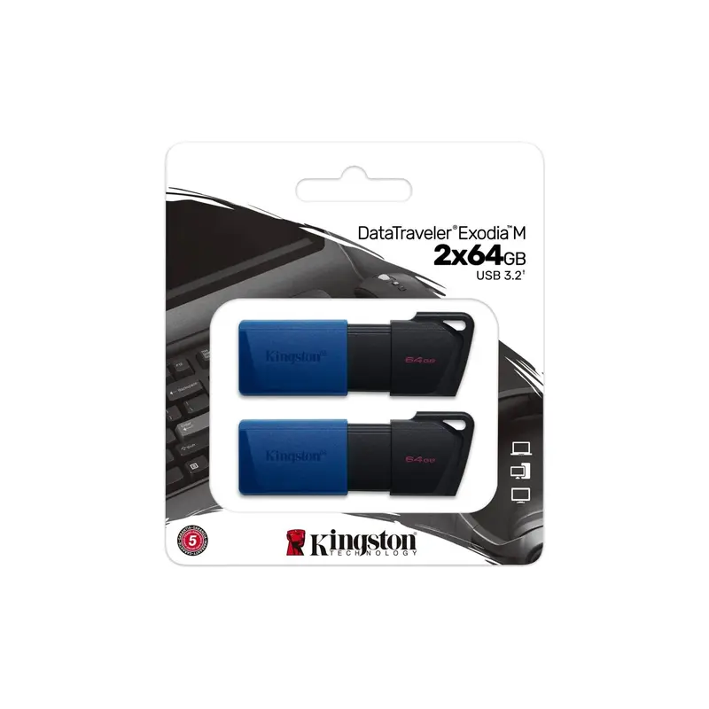 Kingston EXODIA 2 STUKS 64GB (ZWART + BLAUW) DTXM/64GB-2P - USB3.2