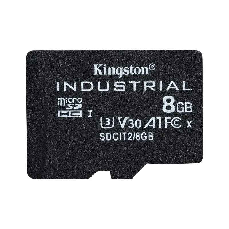 Kingston Industriële microSD - 8 GB microSDHC Industrial C10 A1 pSLC kaart in één pakket zonder adapter - SDCIT2/8GBSP
