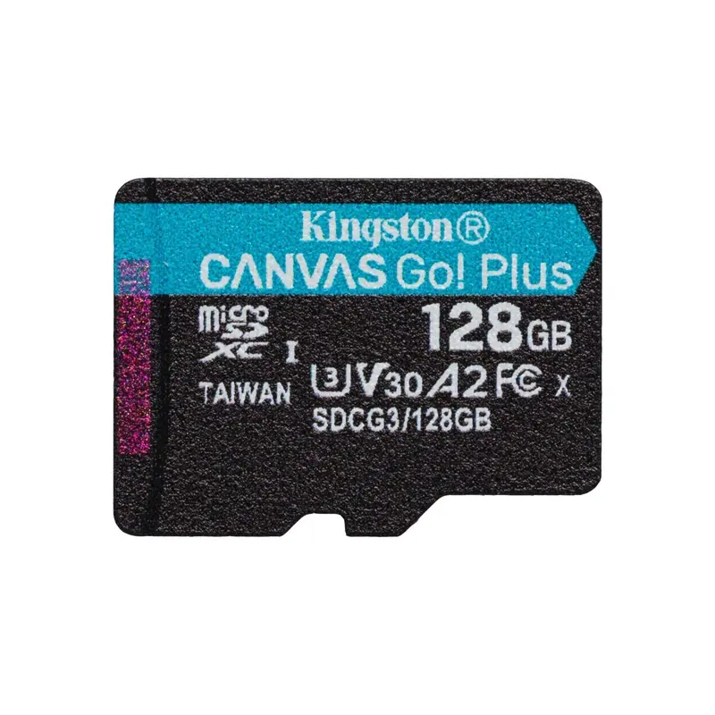 Kingston Technology Canvas Go! Plus memory card 128 GB MicroSD Class 10 UHS-I - Kingston Technology Canvas Go! Plus, 128 GB, MicroSD, Class 10, UHS-I, 170 MB/s, 90 MB/s