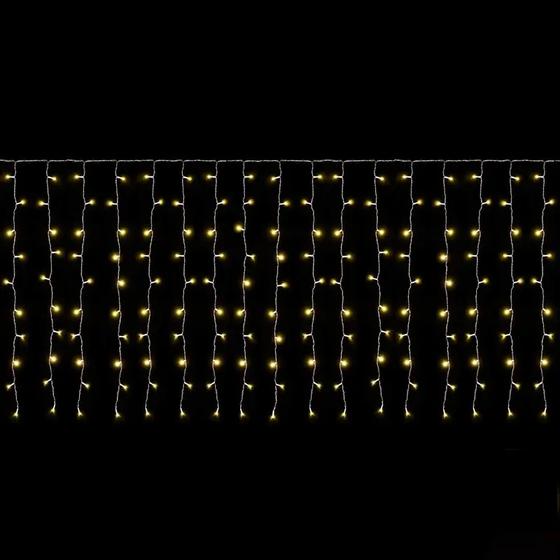 LED gordijn kerst - 6 x 1 meter - warm wit - 300 leds