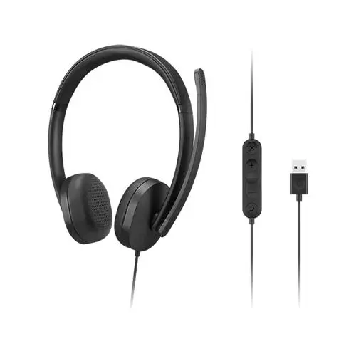 Lenovo 4XD1P83425 hoofdtelefoon/headset Bedraad Hoofdband Oproepen/muziek USB Type-A Zwart