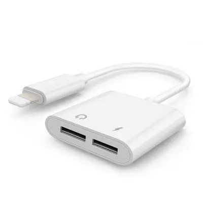Lightning iPhone 2 in 1 adapter - 2x lightning opladen en koptelefoon