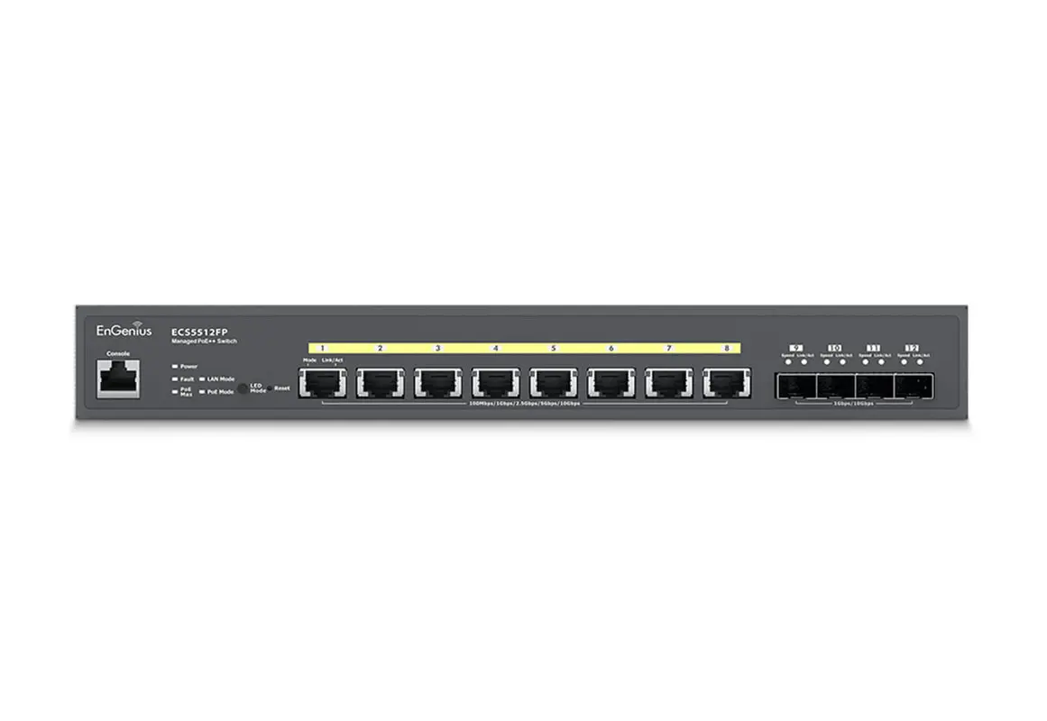 Managed CloudSwitch Aggregate 8-port 10Gigabit 420W PoE++ 4x SFP+ Layer 3.
