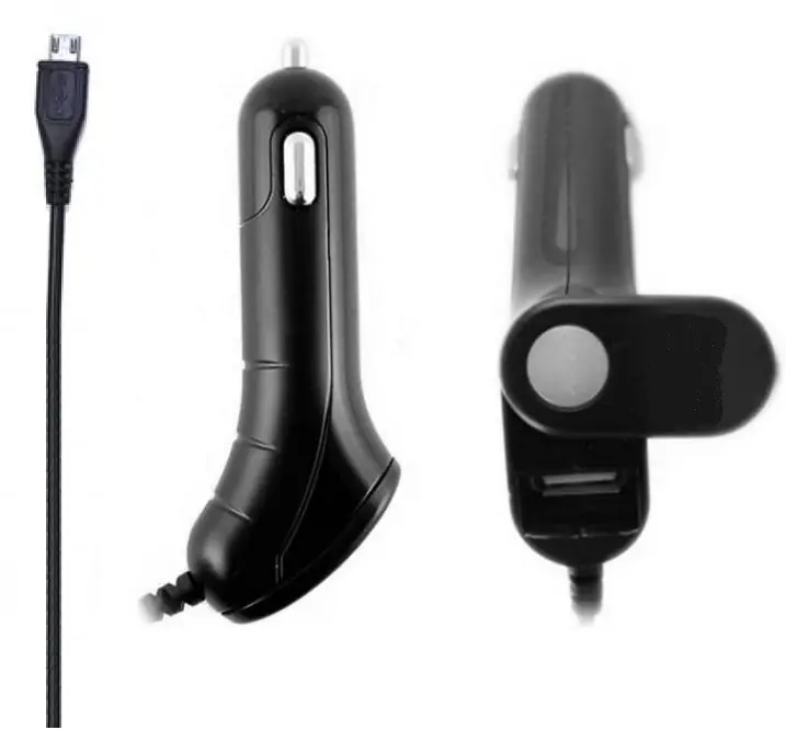 Micro USB - autolader - 1A + extra USB poort