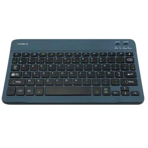 Mobilis 001284 toetsenbord voor mobiel apparaat AZERTY Frans Bluetooth Blauw