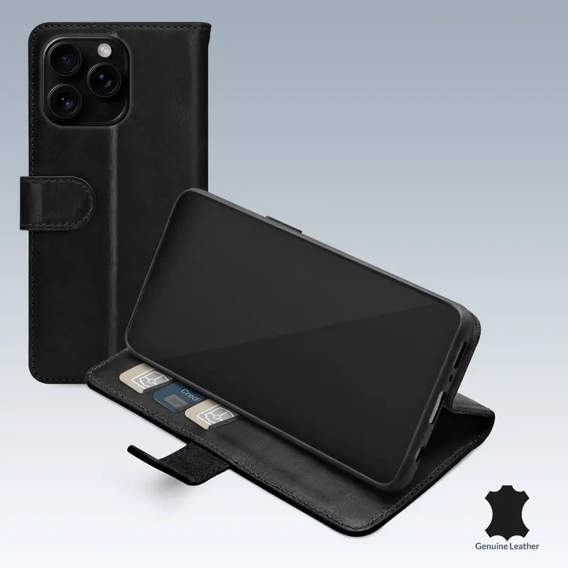 Mobilize Leather Wallet Apple Iphone 16 Pro Max Black