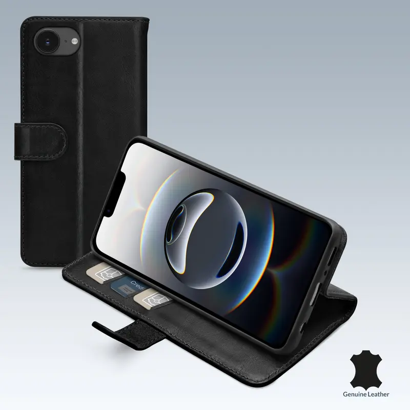 Mobilize Leather Wallet Apple Iphone 16E/17E Black