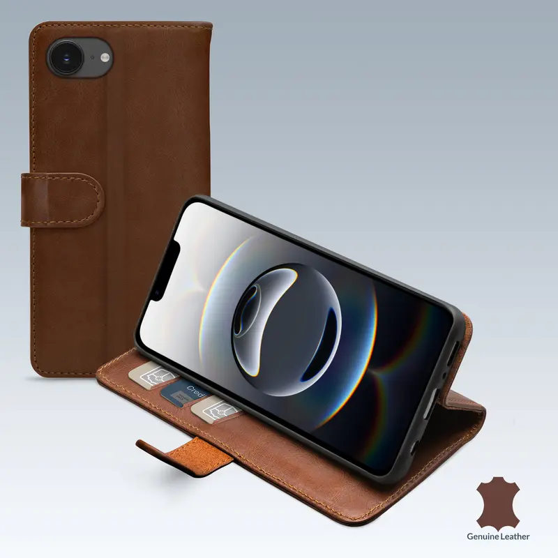 Mobilize Leather Wallet Apple Iphone 16E/17E Brown