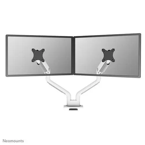 Neomounts DS70S-950WH2 Draaibare bureaubeugel voor twee schermen tot 35", Zilver