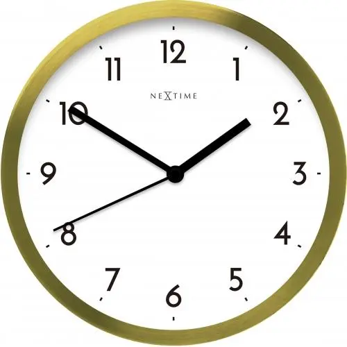 NeXtime klok 2523gw Arabisch, Ø44 cm, Wand, Goud/Wit