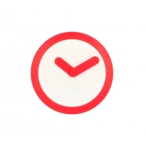 NeXtime klok 2615ro Focus, Ø25 cm, Wand, Wit/Rood