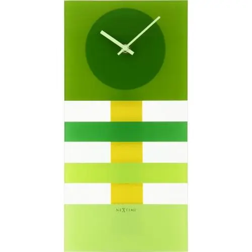 NeXtime klok 2855gn Bold Stripes, 19 x 38 cm, Wand, Groen