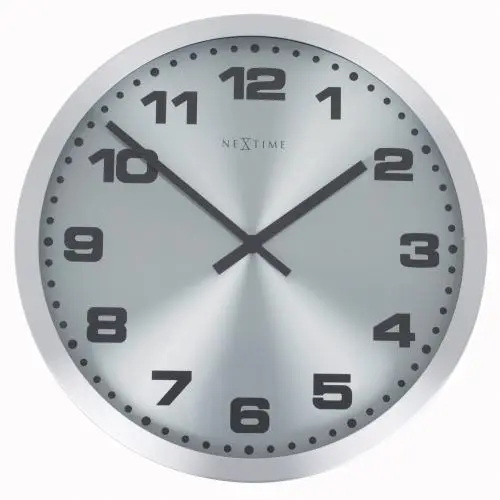 NeXtime klok 2906zw Mercure, Ø25 cm, Wand, Zilver