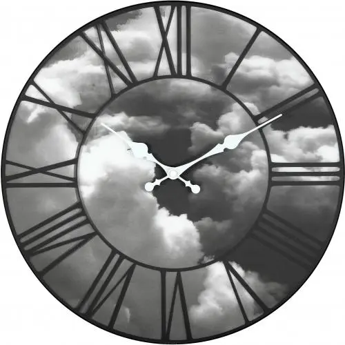 NeXtime klok 3037 Wolken, Ø39 cm, Wand, Zwart