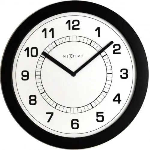 NeXtime klok 3045zw Super Slim, Ø28 cm, Wand, Zwart