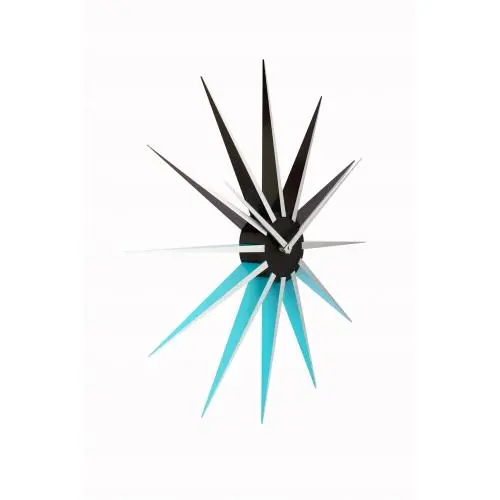 NeXtime klok 3051bl Nova, Ø50 cm, Wand, Zwart/Blauw