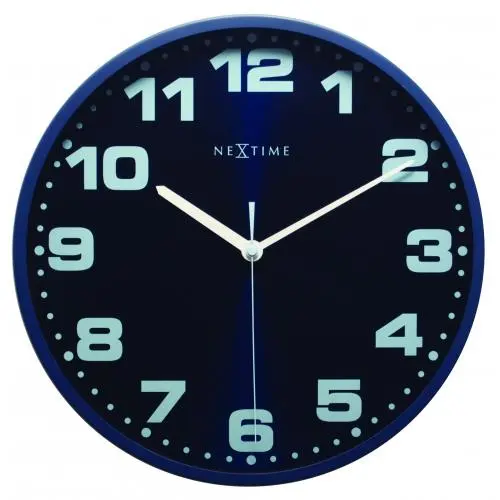 NeXtime klok 3053bl Dash Blauw, Ø 35 cm, Wand, Blauw