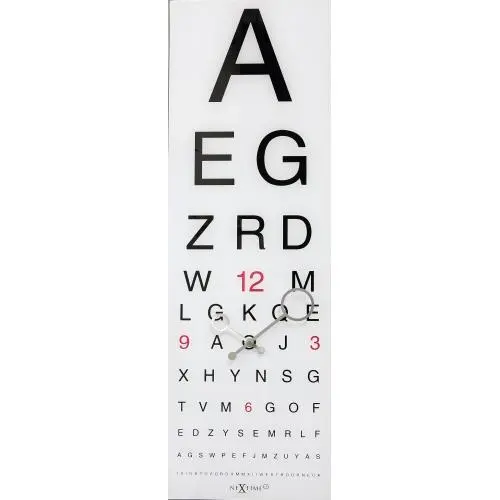 NeXtime klok 3067 Eyesight, 75x25,4 cm, Wand, Wit/Zwart