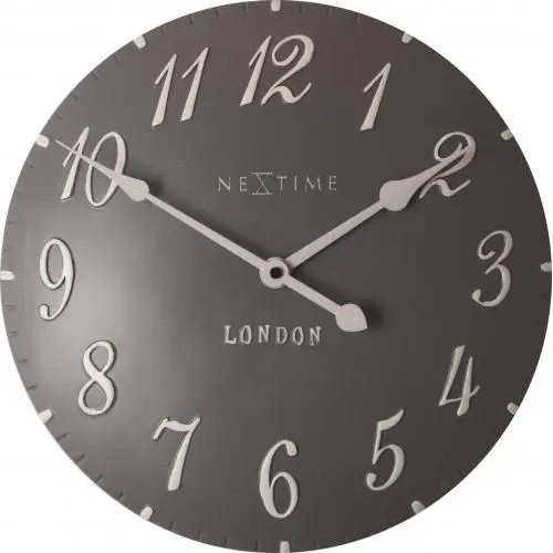 NeXtime klok 3084gs London Arabisch, Ø34,5cm, Wand, Grijs/Wit