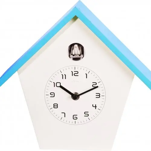 NeXtime klok 3108bl Birdy, 24,5x25,5x9,8 cm, Wand, Blauw/Wit