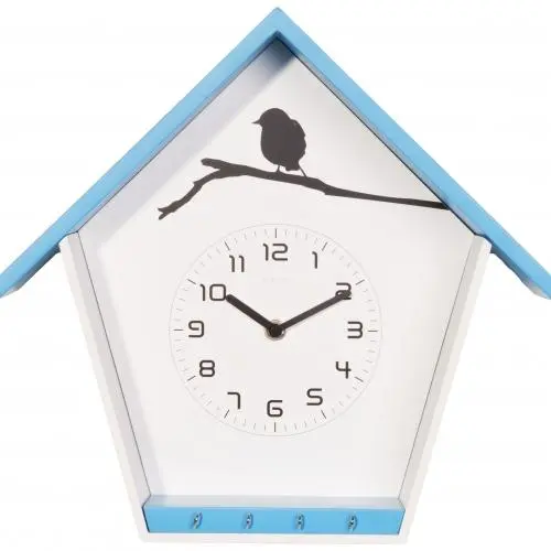 NeXtime klok 3109bl Cuckey, 30,5x33x11 cm, Wand, Blauw/Wit