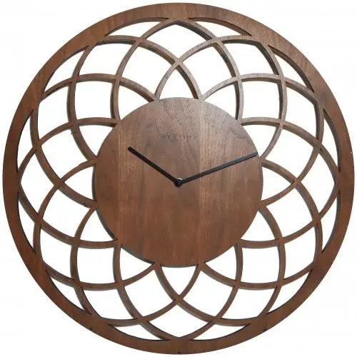 NeXtime klok 3115br Grote Dromenvanger, Ø60 cm, Wand, Bruin