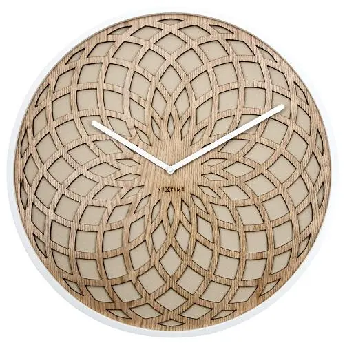 NeXtime klok 3149be Sun Large, Ø50 cm, Wand, Beige